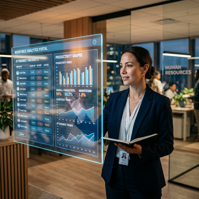 HR Manager Reviewing Analytics